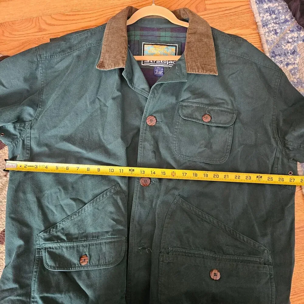 Barn Coat Cotton  Green Vintage Stratojal Jacket - Picture 5 of 7